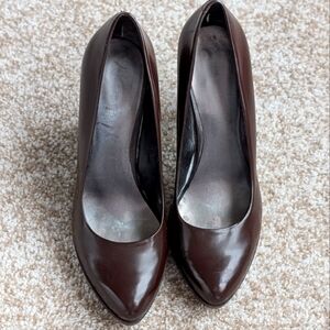 NINE WEST BROWN HEELS, WOMENS SIZE 7.5